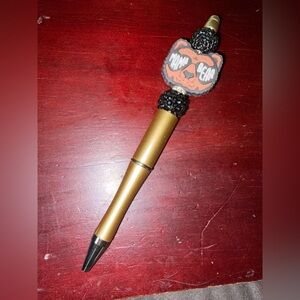 Gold Ballpoint Pen with Bear Charm